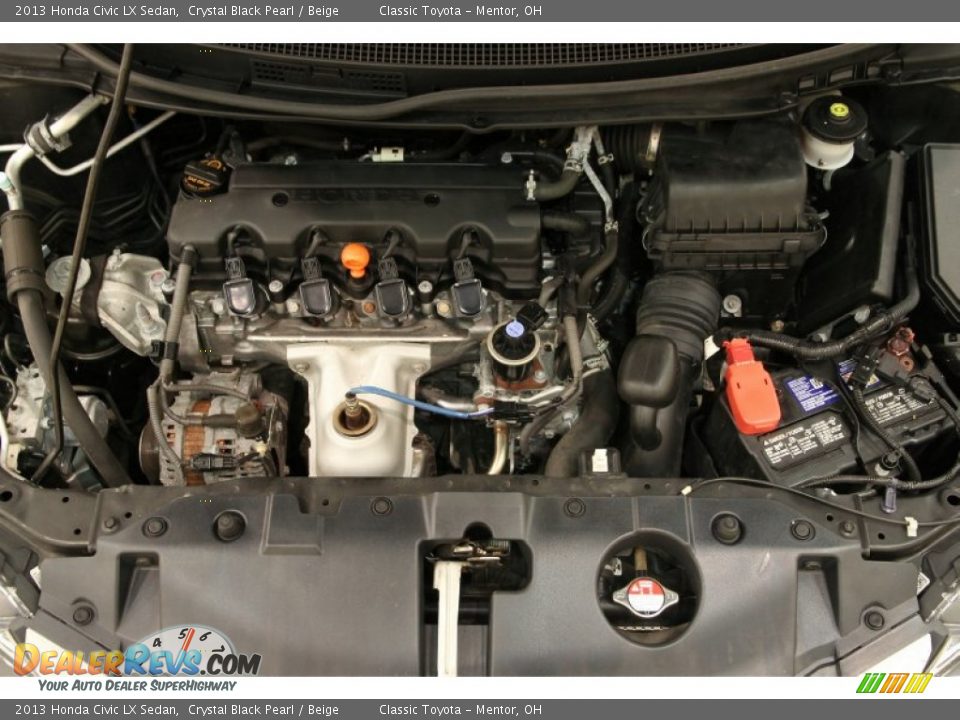 2013 Honda Civic LX Sedan Crystal Black Pearl / Beige Photo #17