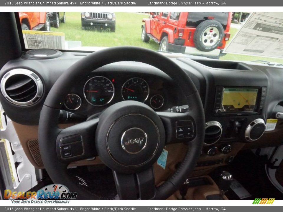 2015 Jeep Wrangler Unlimited Sahara 4x4 Bright White / Black/Dark Saddle Photo #9