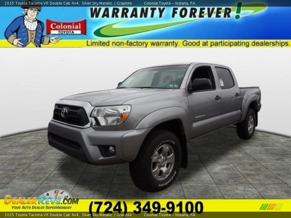 2015 Toyota Tacoma V6 Double Cab 4x4 Silver Sky Metallic / Graphite Photo #1
