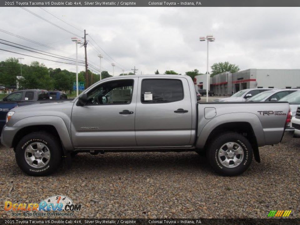 2015 Toyota Tacoma V6 Double Cab 4x4 Silver Sky Metallic / Graphite Photo #2