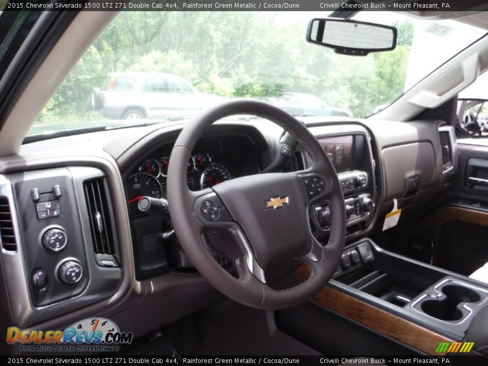 2015 Chevrolet Silverado 1500 LTZ Z71 Double Cab 4x4 Rainforest Green Metallic / Cocoa/Dune Photo #11