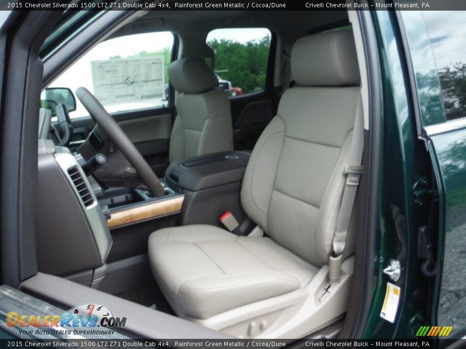 2015 Chevrolet Silverado 1500 LTZ Z71 Double Cab 4x4 Rainforest Green Metallic / Cocoa/Dune Photo #13