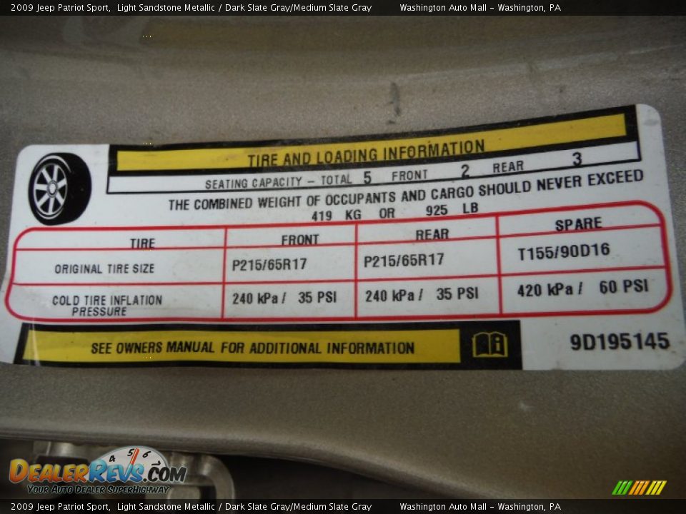 2009 Jeep Patriot Sport Light Sandstone Metallic / Dark Slate Gray/Medium Slate Gray Photo #23