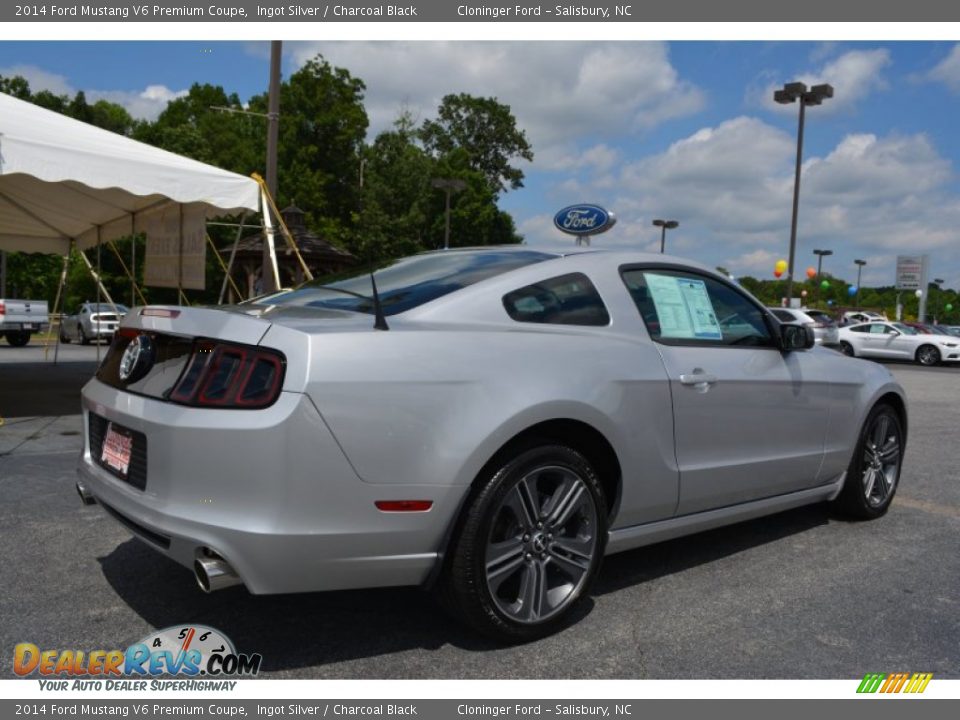 2014 Ford Mustang V6 Premium Coupe Ingot Silver / Charcoal Black Photo #3