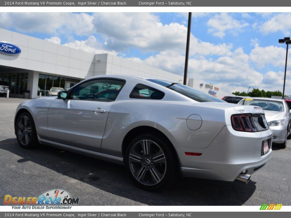 2014 Ford Mustang V6 Premium Coupe Ingot Silver / Charcoal Black Photo #5