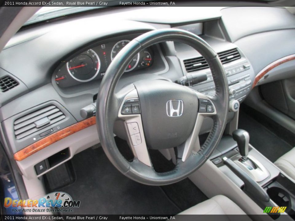 2011 Honda Accord EX-L Sedan Royal Blue Pearl / Gray Photo #11