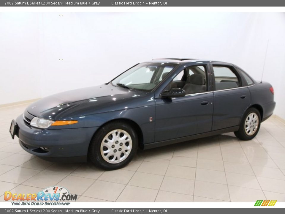 2002 Saturn L Series L200 Sedan Medium Blue / Gray Photo #3