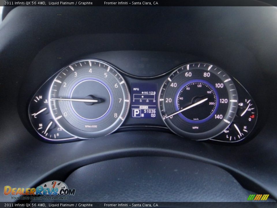 2011 Infiniti QX 56 4WD Gauges Photo #12