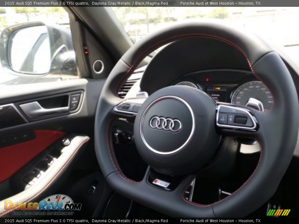 2015 Audi SQ5 Premium Plus 3.0 TFSI quattro Daytona Gray Metallic / Black/Magma Red Photo #27