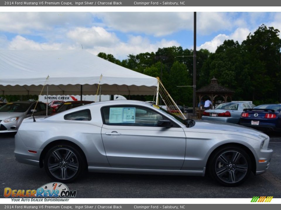 2014 Ford Mustang V6 Premium Coupe Ingot Silver / Charcoal Black Photo #2