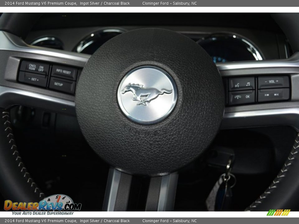 2014 Ford Mustang V6 Premium Coupe Ingot Silver / Charcoal Black Photo #21