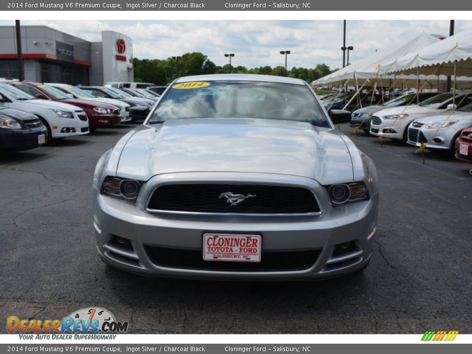 2014 Ford Mustang V6 Premium Coupe Ingot Silver / Charcoal Black Photo #26