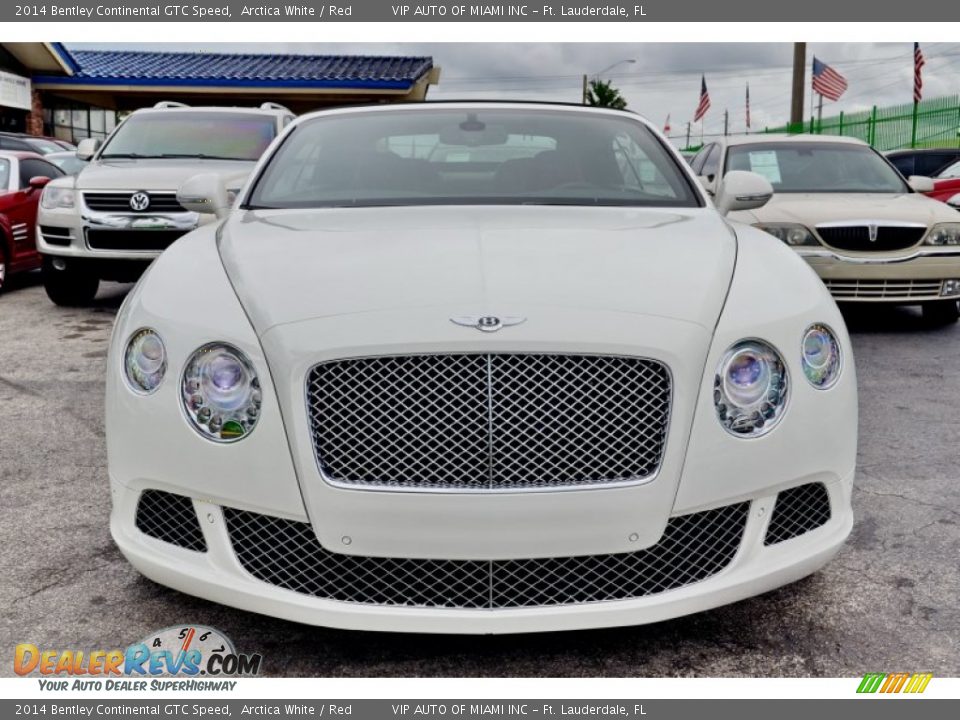 2014 Bentley Continental GTC Speed Arctica White / Red Photo #2