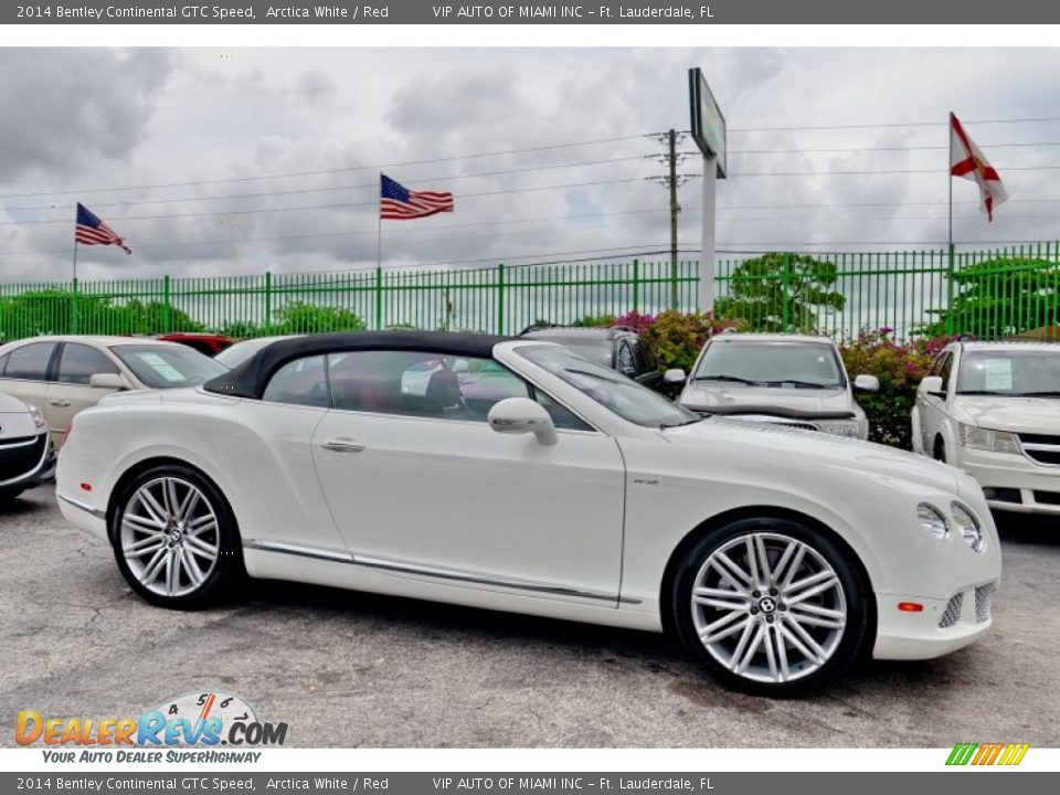 2014 Bentley Continental GTC Speed Arctica White / Red Photo #10
