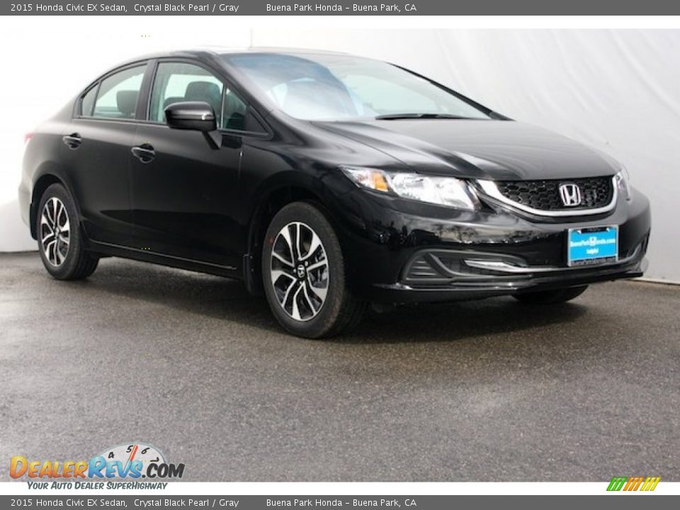 2015 Honda Civic EX Sedan Crystal Black Pearl / Gray Photo #1