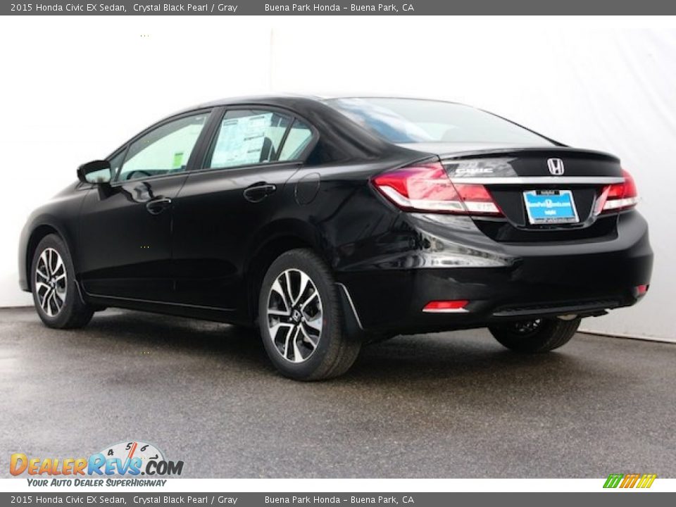 2015 Honda Civic EX Sedan Crystal Black Pearl / Gray Photo #2