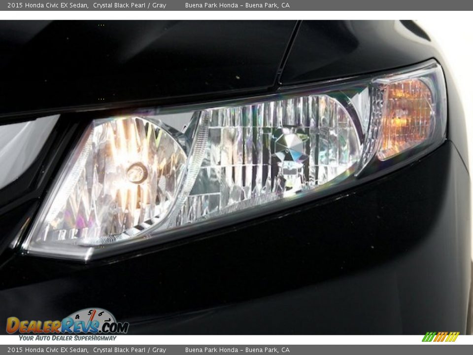 2015 Honda Civic EX Sedan Crystal Black Pearl / Gray Photo #5