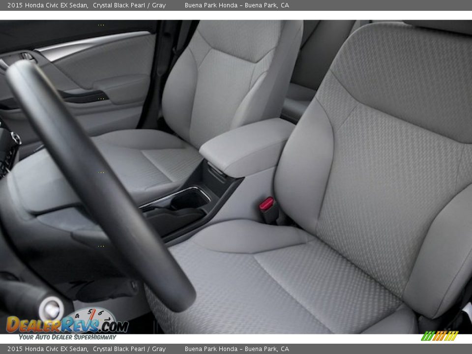 2015 Honda Civic EX Sedan Crystal Black Pearl / Gray Photo #11