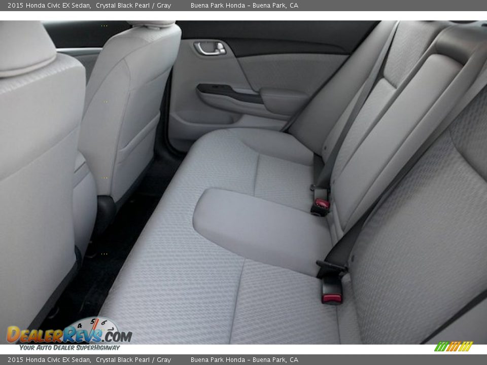 2015 Honda Civic EX Sedan Crystal Black Pearl / Gray Photo #12