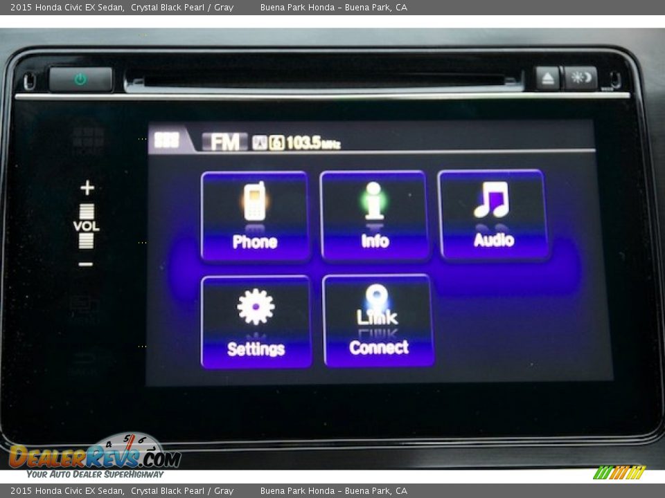 2015 Honda Civic EX Sedan Crystal Black Pearl / Gray Photo #16