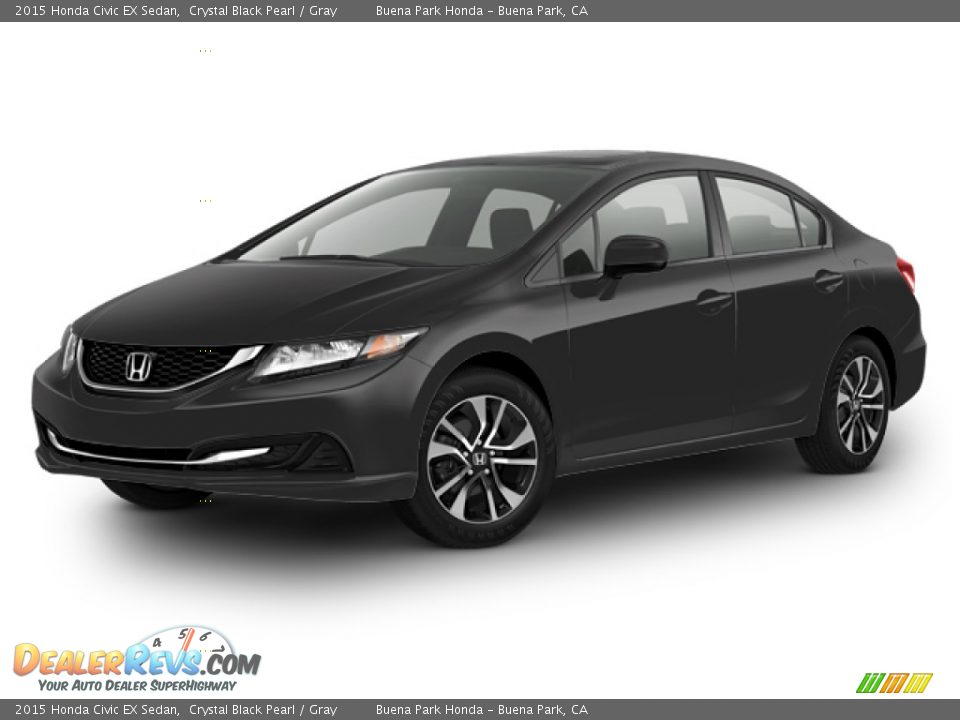 2015 Honda Civic EX Sedan Crystal Black Pearl / Gray Photo #21