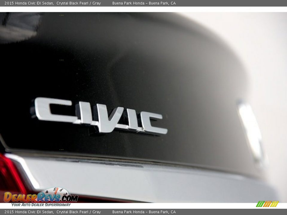 2015 Honda Civic EX Sedan Crystal Black Pearl / Gray Photo #4