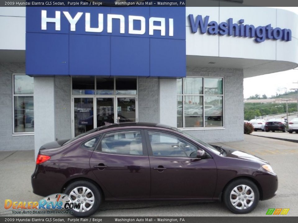 2009 Hyundai Elantra GLS Sedan Purple Rain / Beige Photo #2