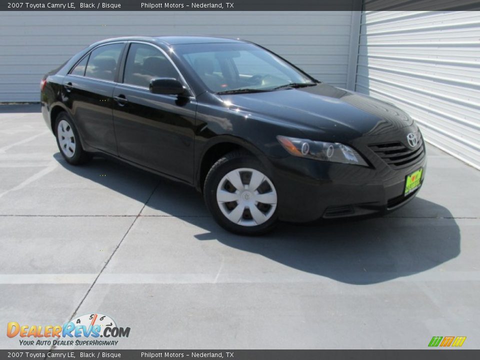 2007 Toyota Camry LE Black / Bisque Photo #2