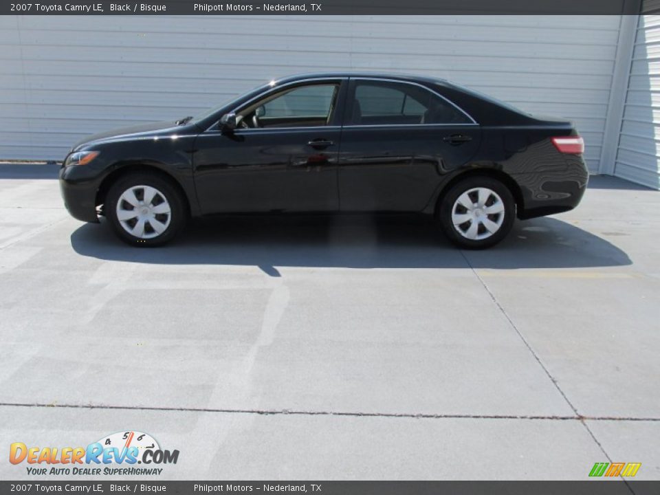 2007 Toyota Camry LE Black / Bisque Photo #3