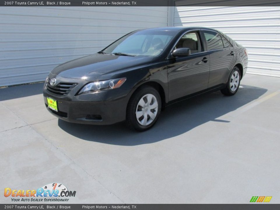 2007 Toyota Camry LE Black / Bisque Photo #4