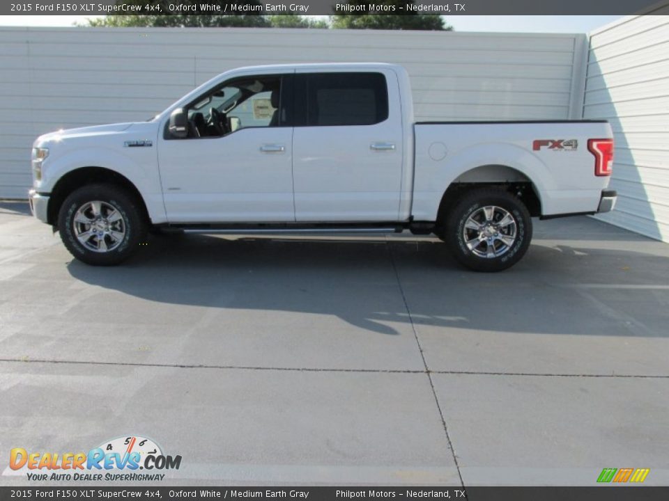 2015 Ford F150 XLT SuperCrew 4x4 Oxford White / Medium Earth Gray Photo #6