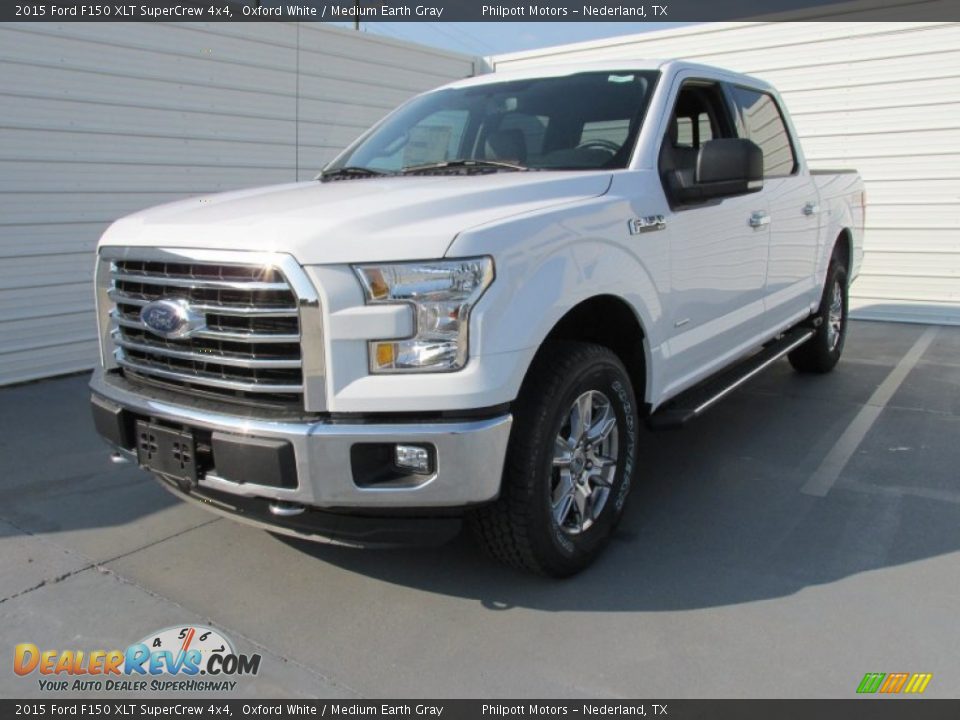 2015 Ford F150 XLT SuperCrew 4x4 Oxford White / Medium Earth Gray Photo #7