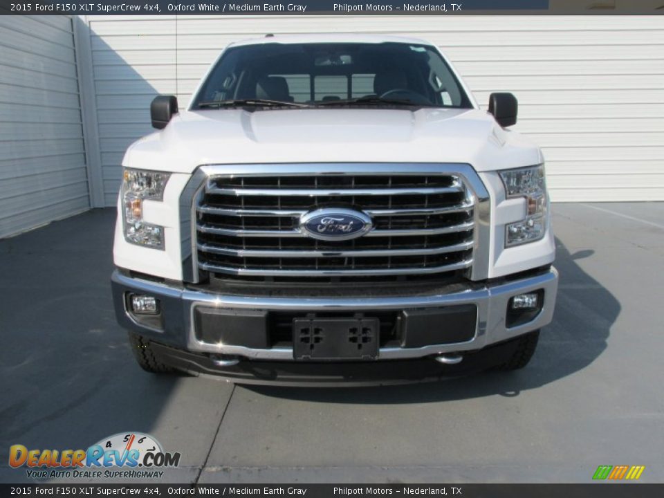 2015 Ford F150 XLT SuperCrew 4x4 Oxford White / Medium Earth Gray Photo #8