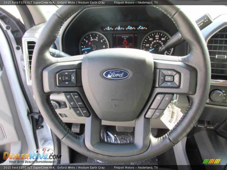 2015 Ford F150 XLT SuperCrew 4x4 Oxford White / Medium Earth Gray Photo #32