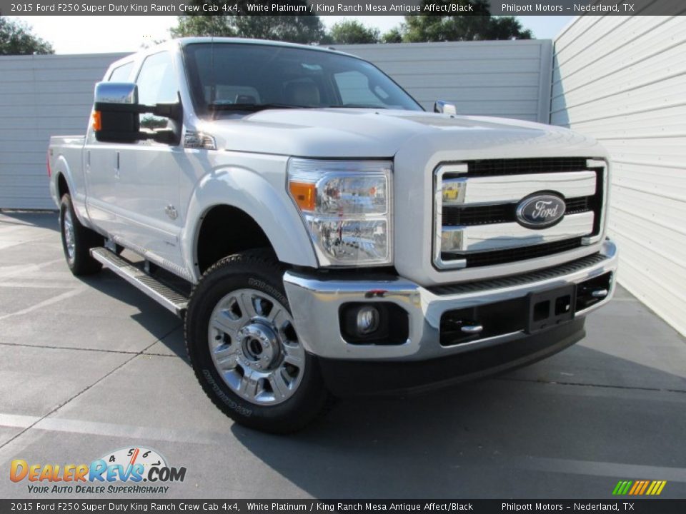 2015 Ford F250 Super Duty King Ranch Crew Cab 4x4 White Platinum / King Ranch Mesa Antique Affect/Black Photo #1