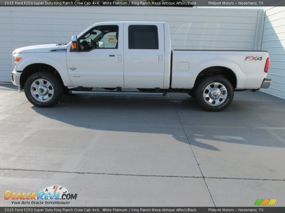 2015 Ford F250 Super Duty King Ranch Crew Cab 4x4 White Platinum / King Ranch Mesa Antique Affect/Black Photo #6