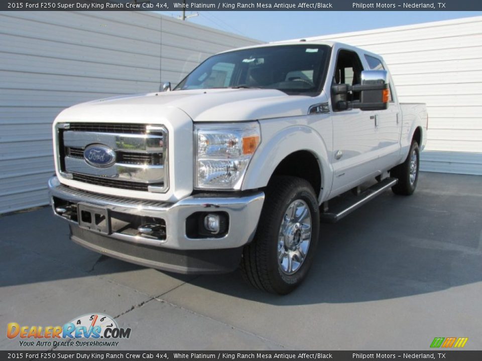 2015 Ford F250 Super Duty King Ranch Crew Cab 4x4 White Platinum / King Ranch Mesa Antique Affect/Black Photo #7