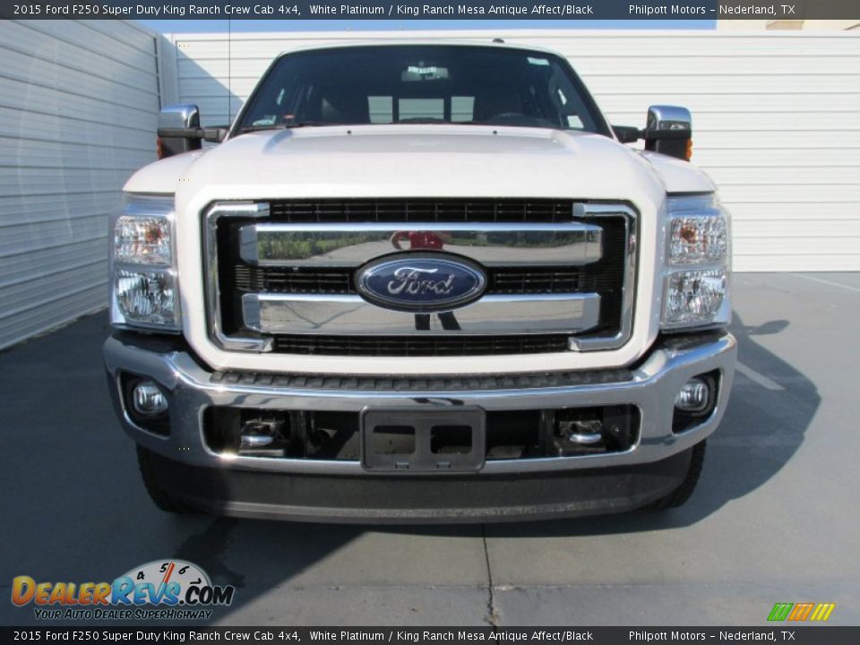 2015 Ford F250 Super Duty King Ranch Crew Cab 4x4 White Platinum / King Ranch Mesa Antique Affect/Black Photo #8