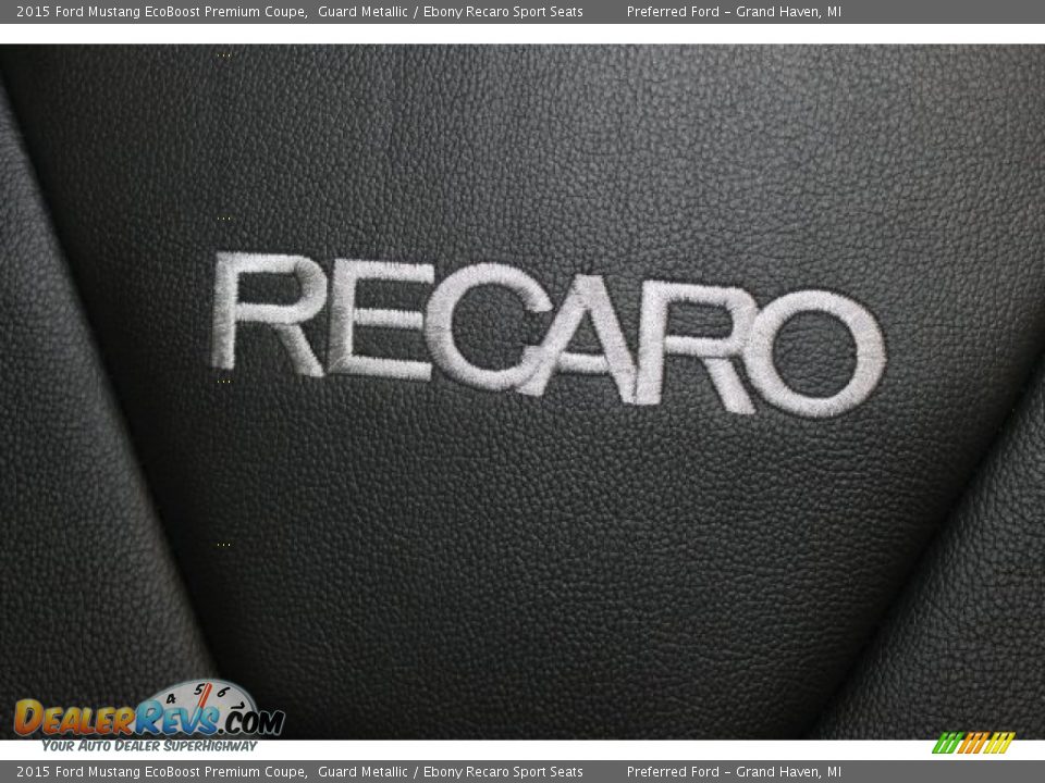 2015 Ford Mustang EcoBoost Premium Coupe Guard Metallic / Ebony Recaro Sport Seats Photo #11