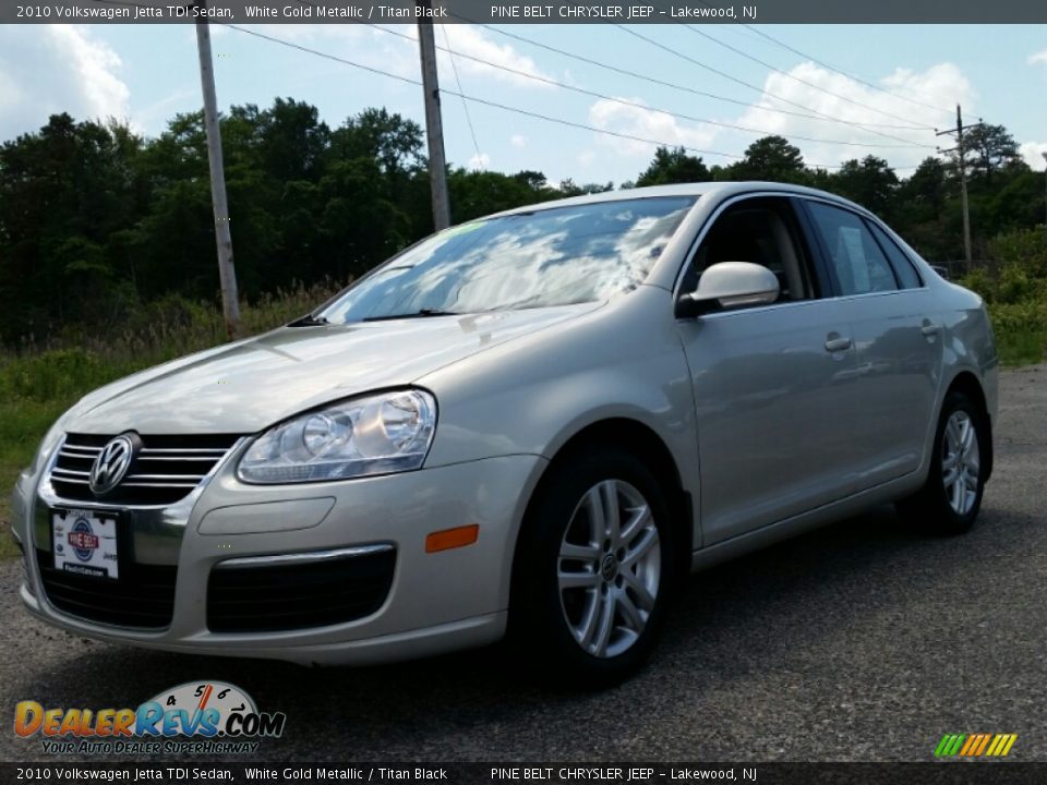 2010 Volkswagen Jetta TDI Sedan White Gold Metallic / Titan Black Photo #1