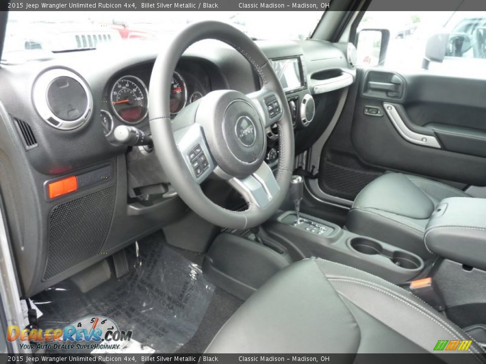 Black Interior - 2015 Jeep Wrangler Unlimited Rubicon 4x4 Photo #5