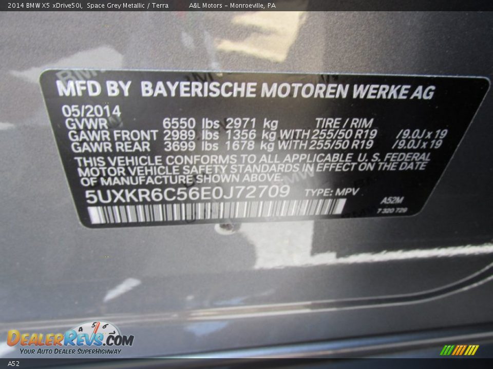 BMW Color Code A52 Space Grey Metallic