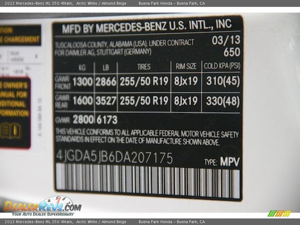 2013 Mercedes-Benz ML 350 4Matic Arctic White / Almond Beige Photo #31