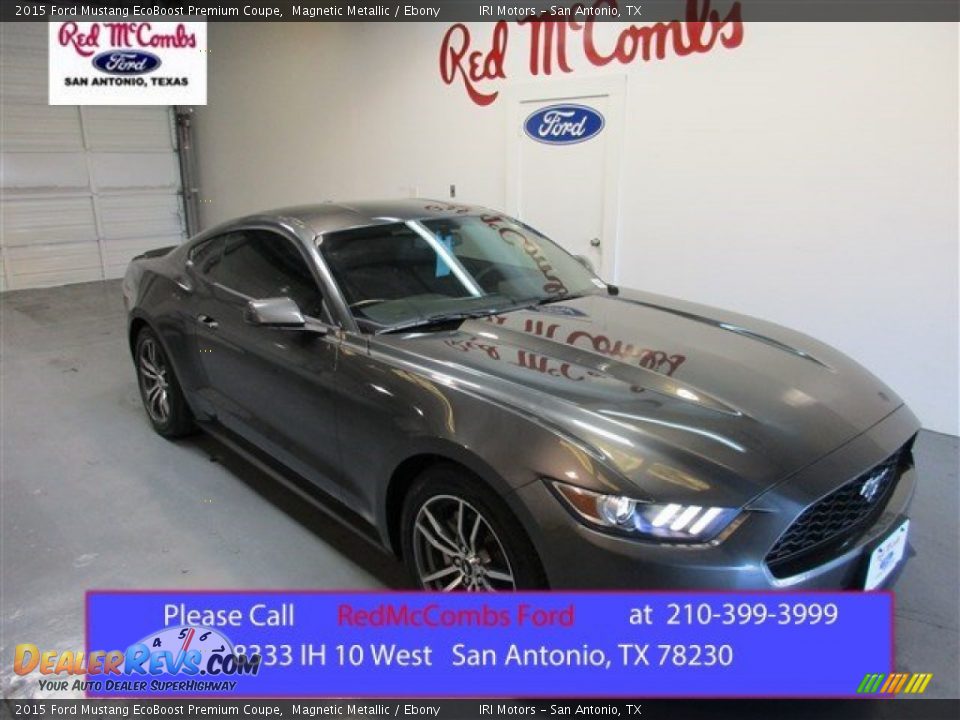 2015 Ford Mustang EcoBoost Premium Coupe Magnetic Metallic / Ebony Photo #1