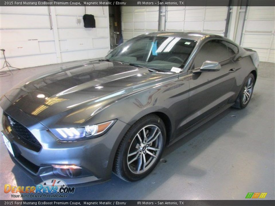 2015 Ford Mustang EcoBoost Premium Coupe Magnetic Metallic / Ebony Photo #3