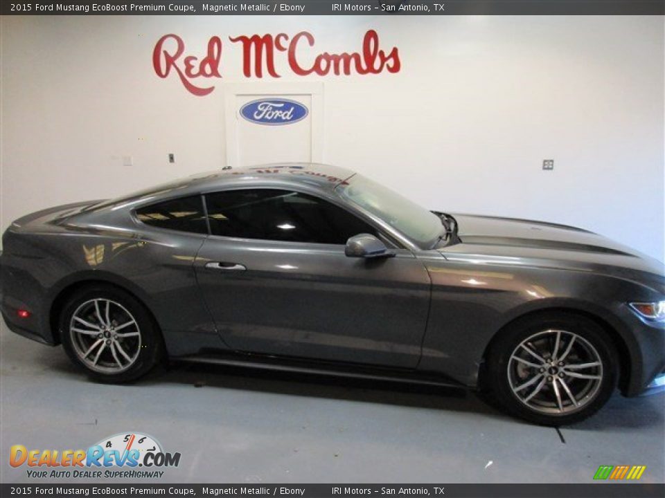 2015 Ford Mustang EcoBoost Premium Coupe Magnetic Metallic / Ebony Photo #7