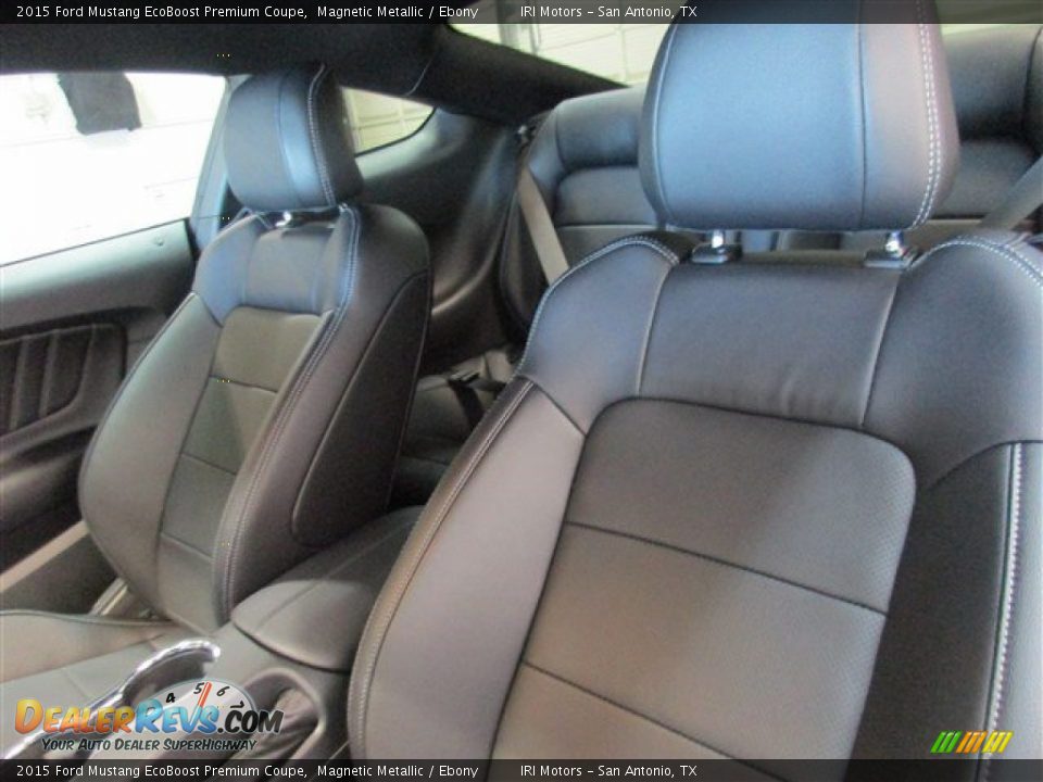 2015 Ford Mustang EcoBoost Premium Coupe Magnetic Metallic / Ebony Photo #8