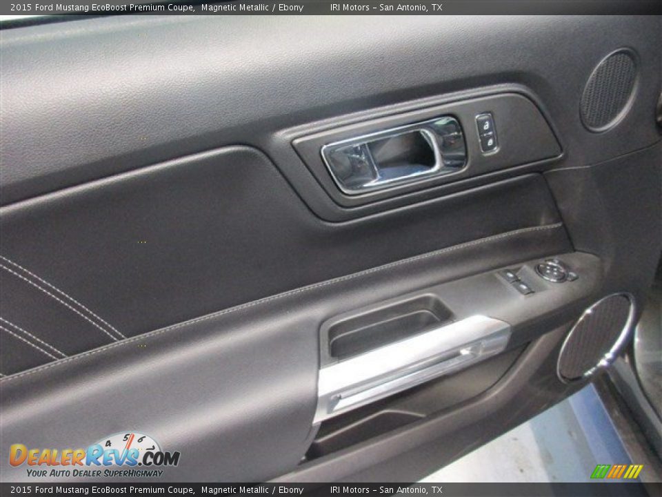 2015 Ford Mustang EcoBoost Premium Coupe Magnetic Metallic / Ebony Photo #12