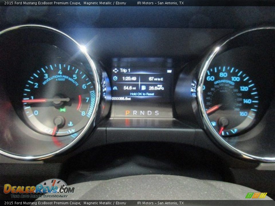 2015 Ford Mustang EcoBoost Premium Coupe Magnetic Metallic / Ebony Photo #17