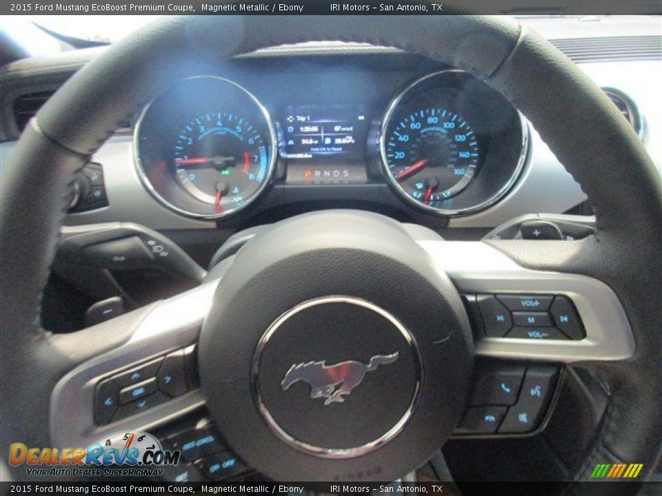 2015 Ford Mustang EcoBoost Premium Coupe Magnetic Metallic / Ebony Photo #18
